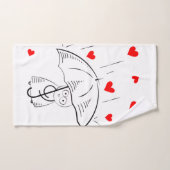 Bathroom Towel Sets Valentine's Day UmbrellaHearts バスタオルセット (ハンドタオル)