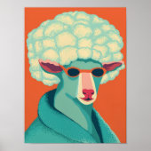 Bathroom Wall Art Swimming Print Sheep Toilet Art  ポスター (正面)