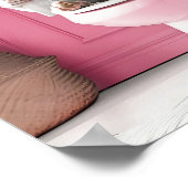 Bathroom White French Bulldog Reading on Toilet Pr ポスター (角)