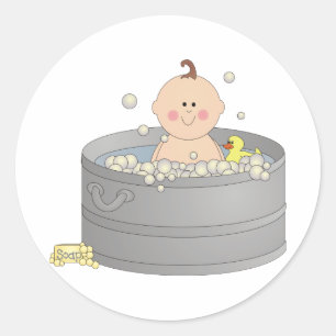 Bathtimeのベビーのステッカー ラウンドシール