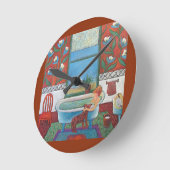 Bathtimeの時計の訪問者 ラウンド壁時計 (傾斜)