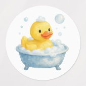 Bathtub Rubber Duck with Bubbles ラベル (デザイン2)