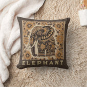 Batik Elephant Vintage Style Design, Retro  クッション (ブランケット)