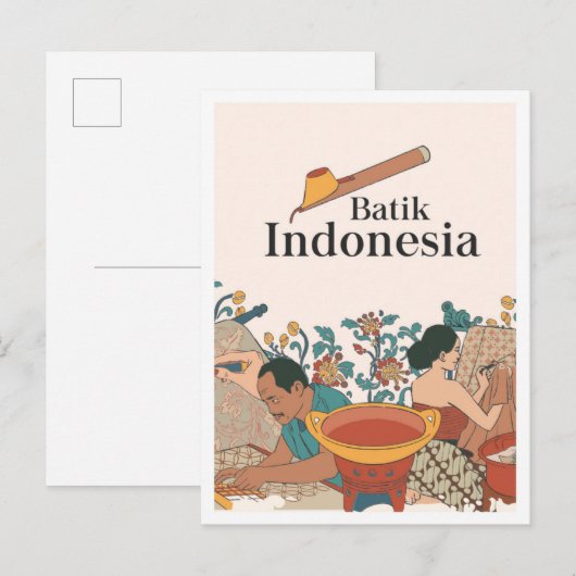 Batik Java Indonesia Travel ポストカード (正面/裏面)