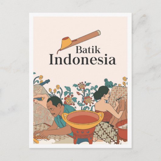 Batik Java Indonesia Travel ポストカード (正面)