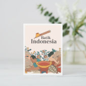 Batik Java Indonesia Travel ポストカード (スタンド正面)
