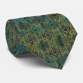 Batik Scroll Emerald and Gold Tie ネクタイ (ロール)