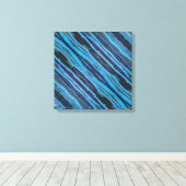 Batik Wavy Stripes Stretched Canvas Print キャンバスプリント (インサイチュ (ウッドフロア))