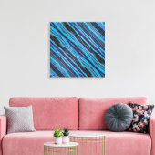 Batik Wavy Stripes Stretched Canvas Print キャンバスプリント (インサイチュ (リビング))