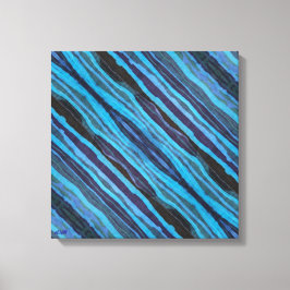 Batik Wavy Stripes Stretched Canvas Print キャンバスプリント