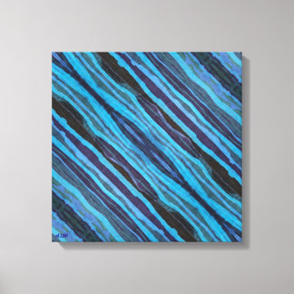 Batik Wavy Stripes Stretched Canvas Print キャンバスプリント