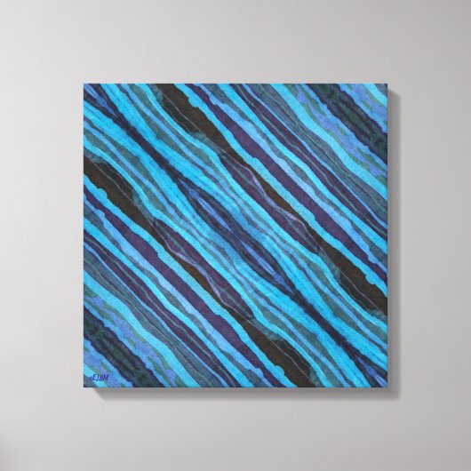 Batik Wavy Stripes Stretched Canvas Print キャンバスプリント (正面)
