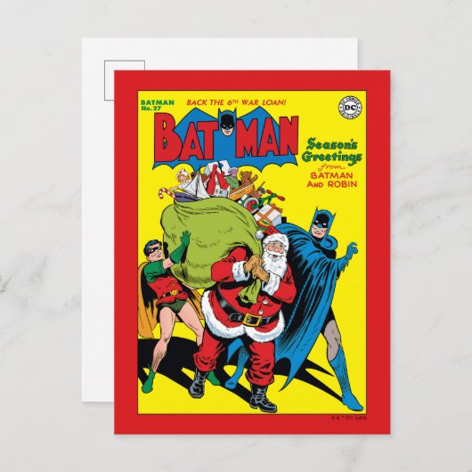 BatmanとRobinからのシーズンの挨拶 シーズンポストカード (正面/裏面)