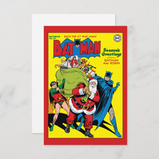 BatmanとRobinからのシーズンの挨拶 招待状 (正面/裏面)