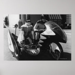 Batman and Robin in Batcycle ポスター