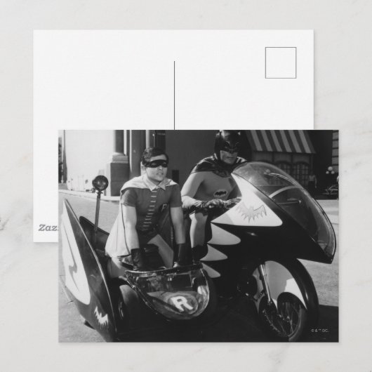 Batman and Robin in Batcycle ポストカード (正面/裏面)