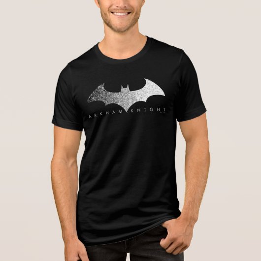 Batman Arkham Knightピクセルロゴ トライブレンドTシャツ (正面)