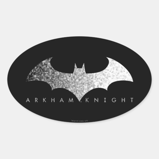 Batman Arkham Knightピクセルロゴ 楕円形シール (正面)