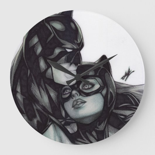 Batman & Catwoman ~ Bruce wayne & Selina Kyle ラージ壁時計 (正面)