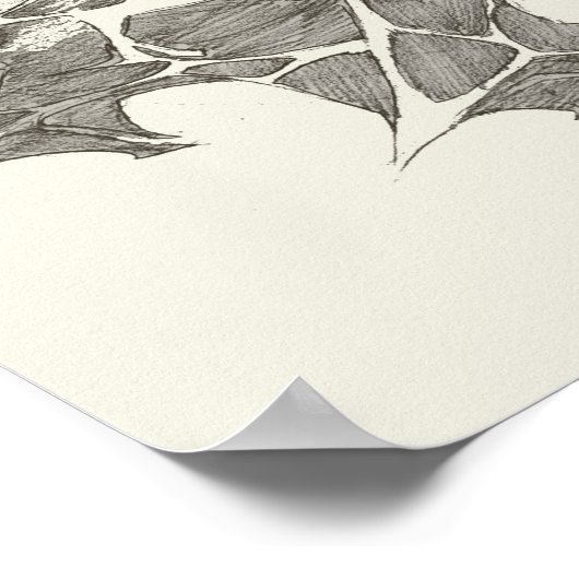 Batman | Graphic Novel Pencil Sketch Beige Logo ポスター (角)