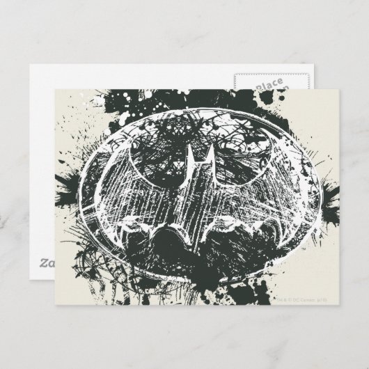 Batman Grunge Splatter Sketch ポストカード (正面/裏面)