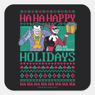 Batman Happy Holidays Joker & Harley Quinn スクエアシール