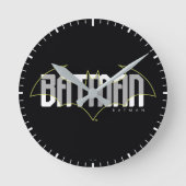 Batman High Tech Nameグラフィック ラウンド壁時計 (正面)