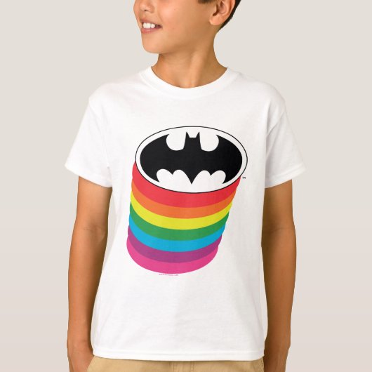 Batman Layered Rainbowロゴ Tシャツ (正面)
