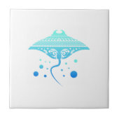 Batoideaのマオリのアカエイの種族の入れ墨のギフトのアイディア タイル (正面)