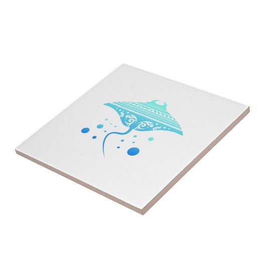 Batoideaのマオリのアカエイの種族の入れ墨のギフトのアイディア タイル (側面)