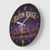 Baton Rouge Louisiana ラージ壁時計 (傾斜)