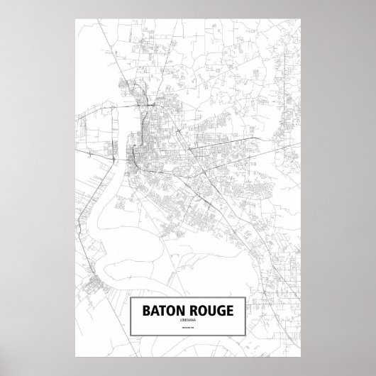 Baton Rouge, Louisiana （黒と白） ポスター (正面)