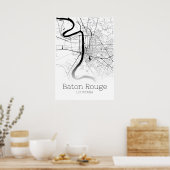 Baton Rouge Map - Louisiana - City Map Poster ポスター (キッチン)