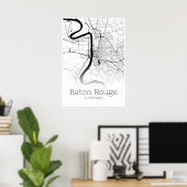 Baton Rouge Map - Louisiana - City Map Poster ポスター (ホームオフィス)