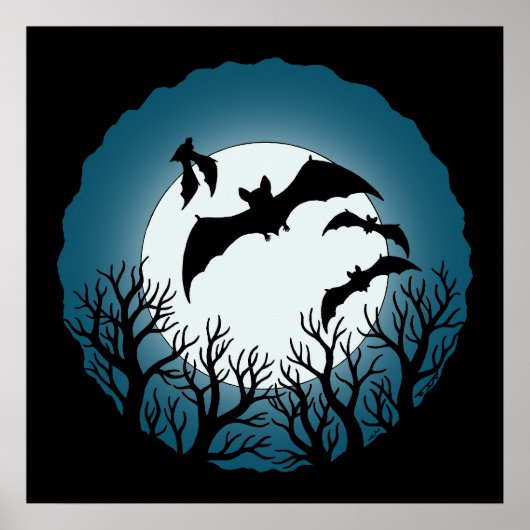 Bats and Trees Against the Moon ポスター (正面)