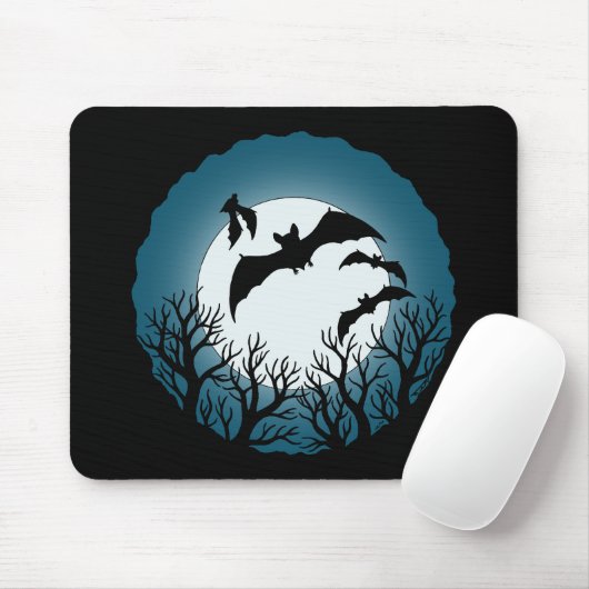 Bats and Trees Against the Moon マウスパッド (マウス)