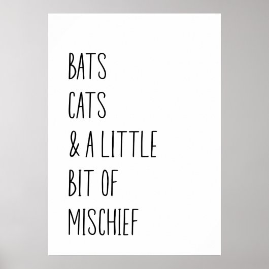 Bats cats & a little bit of mischief ポスター (正面)