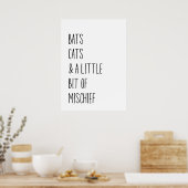 Bats cats & a little bit of mischief  ポスター (キッチン)