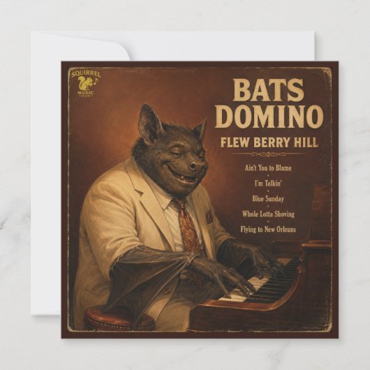 Bats Domino アルバム: パロディ ノートカード (正面)