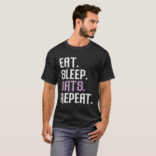 Bats Eat Sleep Bat  Animal Bat Tシャツ (正面フル)