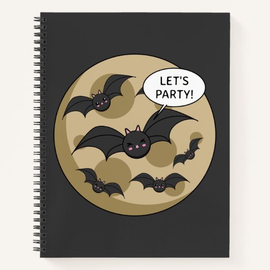 Bats Having Party on Full Moon ノートブック (正面)