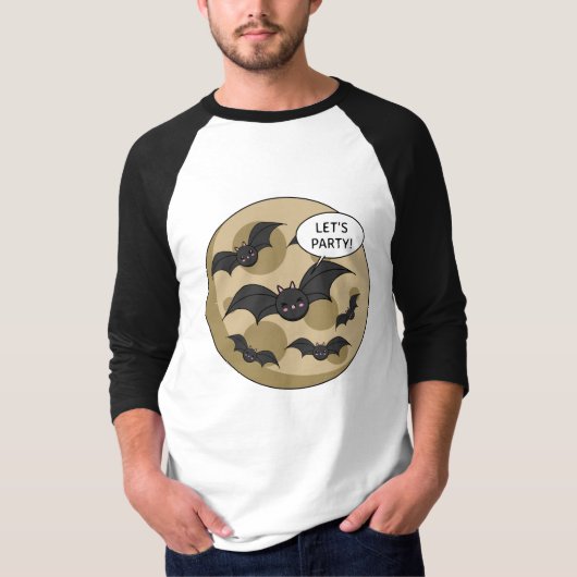 Bats Having Party on Full Moon Tシャツ (正面)