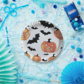 Bats & Jack-O-Lanterns Halloween Party ペーパープレート (パーティー)