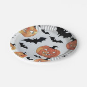 Bats & Jack-O-Lanterns Halloween Party ペーパープレート (アングル)