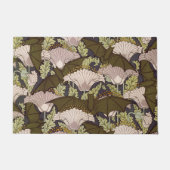 Bats & Poppies,Animal & Floral Design Art Nouveau ドアマット (正面)