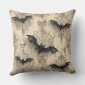 Bats & Spider Webs Gothic クッション (裏面)
