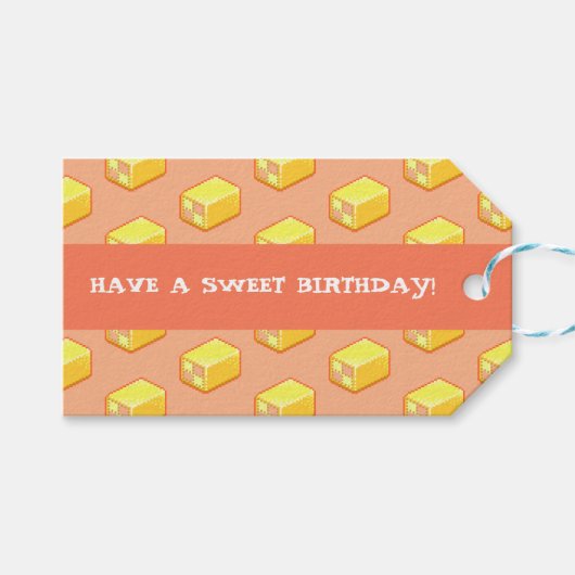Battenberg Have A Sweet Birthday! Cake Pattern ギフトタグ (正面(横))