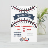 Batter Up baseball birthday 招待状 (スタンド正面)