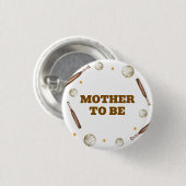 Batter Up Baseball Mother To Be Baby Shower  缶バッジ (正面&裏面)