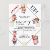 Batter Up! Baseball Sports Boys Birthday Party Inv ポストカード (正面)